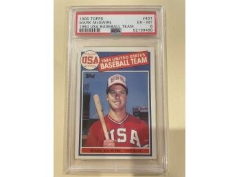 1985 Topps Mark McGwire 1984 USA Baseball Team Rookie Card #401 Psa 6    Excellent - Mint Condition