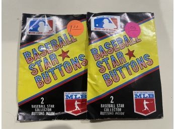 2 - Major League Baseball Star Buttons Packs    2 Collector Buttons In Each Pack    Lot Is For 2 Packs