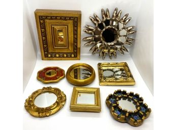 Eight Small Gilded Mirrors, Some From Mexico