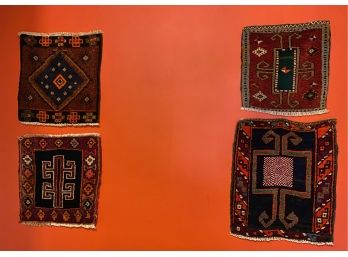 Four Vintage Handmade Wool Tapestries, USSR, Central Asia
