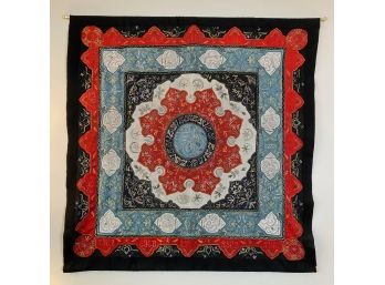 Indian Hand Embroidered Tapestry Wall Hanging With Rods