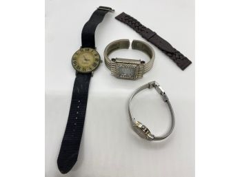 Three Vintage Watches By Fossil, Glitz & Seiko Quartz