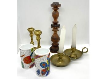 Brass Wainberg Candle Holders, Jerusalem, Vintage Chambersticks, Gaudi Inspired Votive Holders & More