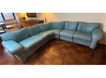 Large Leather 5 Piece Sectional Couch