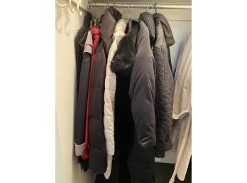 Over 10 Pieces Women's Jackets: Faux Fur, DKNY, Calvin Klein & More, Mostly Size Large