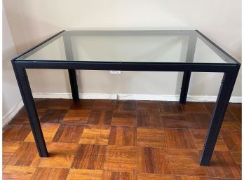 Glass Dining Table With Metal Frame