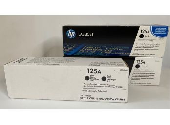 Three HP Laserjet 125A Black Ink Cartridges New In Box