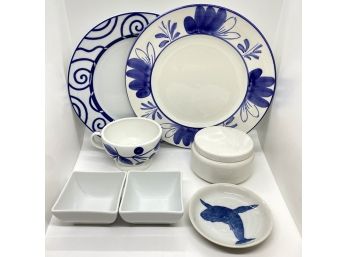 Plates, Small Bowls, Sugar Bowl & Whale Dish: Crate & Barrel, Aplico & Pizzato From Italy