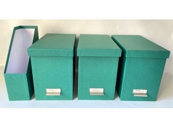 Never Used Four Pieces Bigso Container Store Office Organization File Boxes