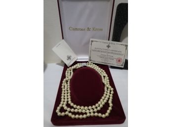 Camrose & Kross 3 Strand Faux Pearl Necklace