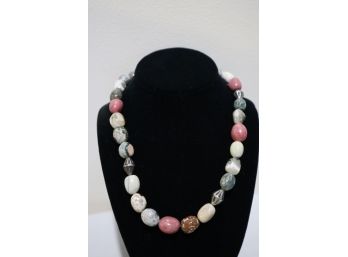 925 Sterling Silver With Pink And Earth Tone Stones Necklace By Carolyn Pollack Relios Inc.