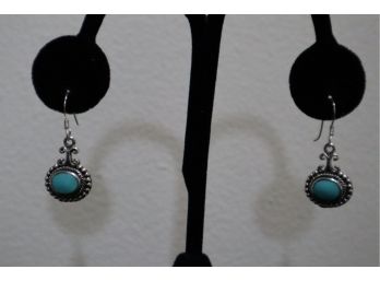 925 Sterling Silver With Turquoise Earrings
