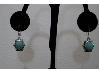 925 Sterling Silver With Turquoise Earrings