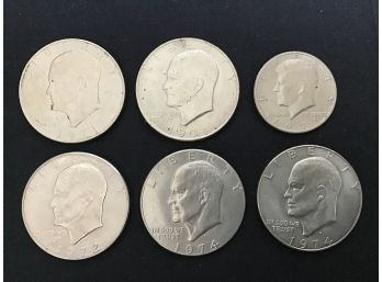 US Eisenhower Silver Dollar Coins And Half Dollar