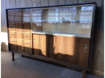 Very Cool Piece! Adolf Schlage Mid Century Drop Front Bar With Display Cabinet