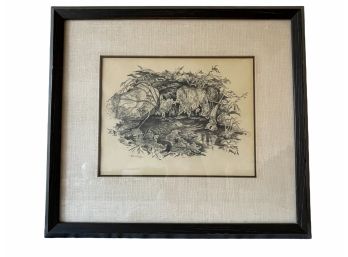Signed Mark Buchholz Drawing (1/3) Member Of The Lyme Arts Association