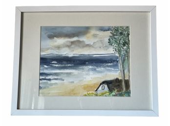 Signed & Dated Water Color. Cottage By The Sea