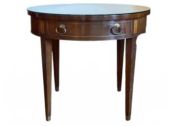 Beautiful Round End Table With Drawer And Glass Top
