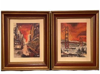 Pair Of 1968 Framed San Francisco Images By Art Reproduction Publishers, Pierre Marc Products.