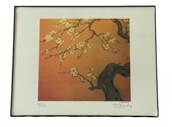 Signed & Dated E James Cherry Blossom Print Number 9/10