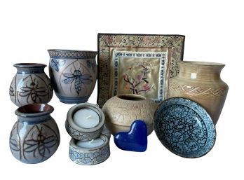 Assorted Studio Pottery & Misc Decor