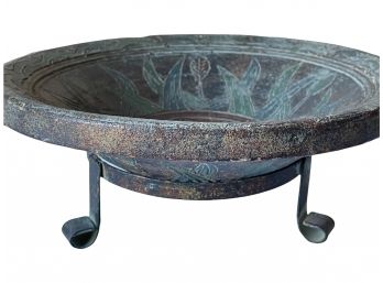 Decorative Ceramic Bowl On Pedestal