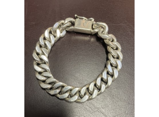 Vintage Sterling Silver Mans Link Bracelet. 2.5 Troy Ounces Stamped 925 Tested