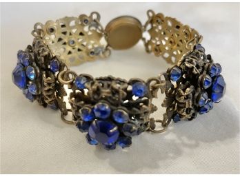 Vintage Dark Blue Topaz  Bracelet 6 Inches Long