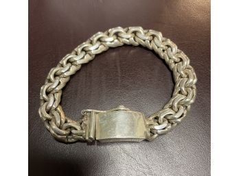 Mans Heavy Sterling Silver Link Bracelet 2.8 Troy Ounces