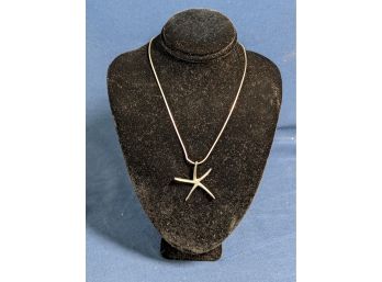 Sterling Silver Star Or Starfish Pendant On Silver Chain
