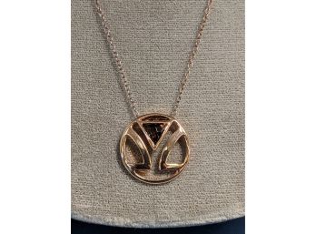 Limited Edition Le Vian (Levian) Logo Chocolate Topaz Necklace On Rose Gold Over .925 Silver Chain