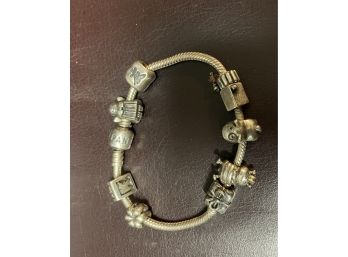 Authentic Pandora Sterling Bracelet ALE Charms .