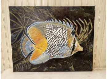 Original Oil Painting, Butterfly Fish
