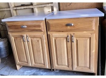 Pair Of Schrock Handcrafted Cabinets With Quartz Countertop