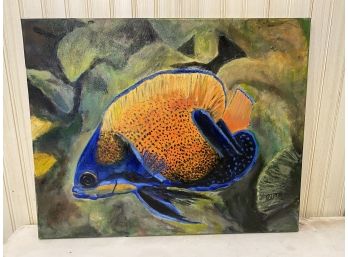 Original Oil Painting Majestic Angelfish