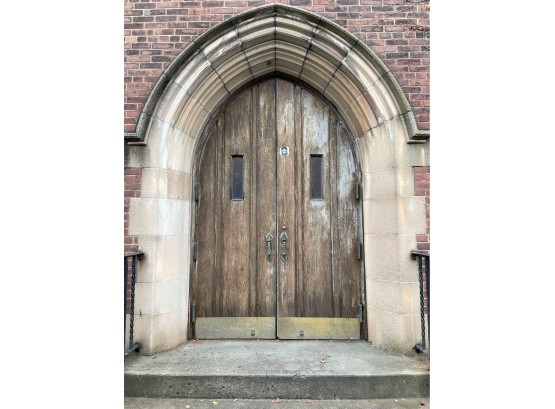 A Pair Of White Oak Church Entry Doors