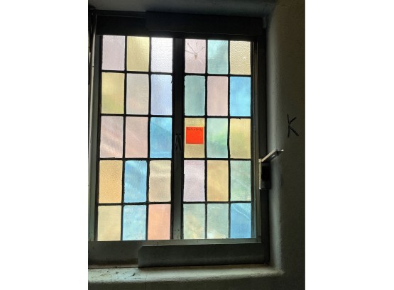 A Stained, Leaded Glass Metal Casement Window - WINDOW K