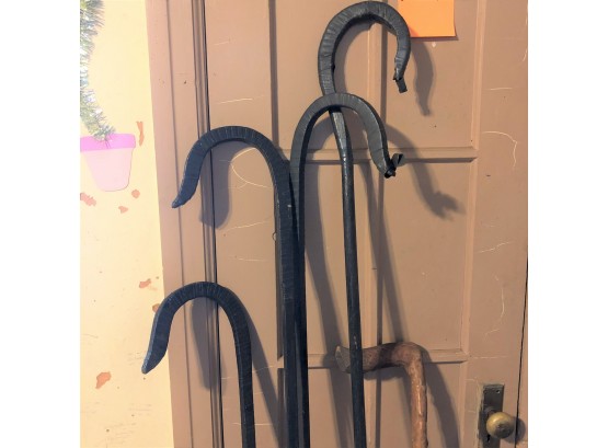 A Collection Of Shepherd's Staffs For Nativity Pageant