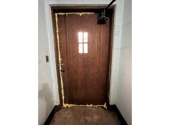 A White Oak Door With Leaded Stained Glass Door #3