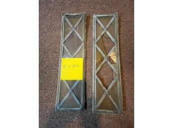 2 Small Stained, Leaded Glass Window Inserts