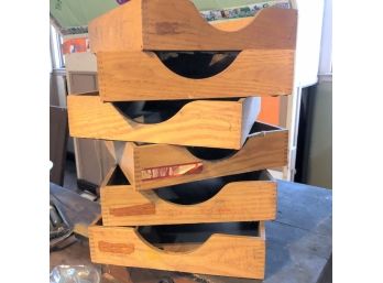 A Collection Of Wooden Letter Trays