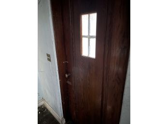 A White Oak Door With Leaded Clear Glass - Door #4