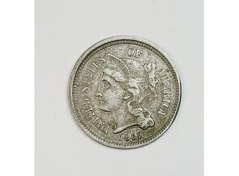 1865 Civil War 3 Cent Piece