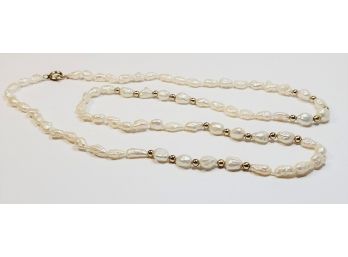 14k Gold Fill Baroque Freshwater Pearl Necklace