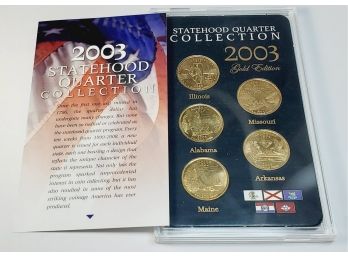 2003 Statehood Quarter Collection 24kt Gold Layered Edition