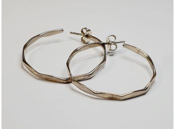 Vintage Sterling Silver Hoop Earrings Engraved J.f.g. 925
