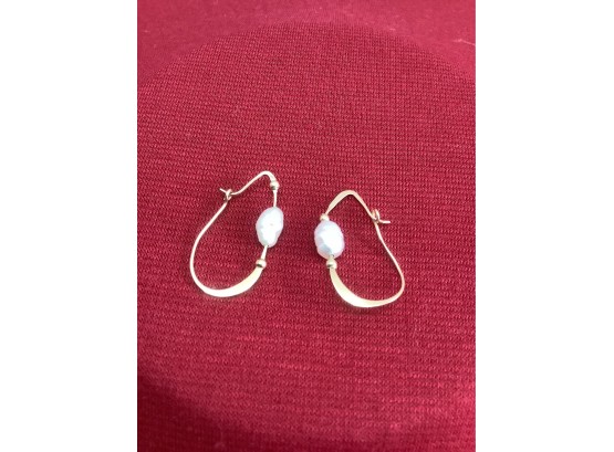 14k Gold Earrings With Pearls