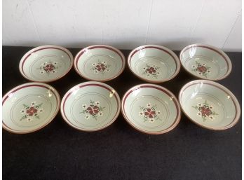 Red Floral Pottery Bowls