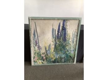 Large Painting On Canvas Of Wild Flowers
