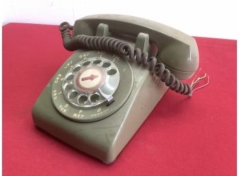 Green Bell System Corded Spin Dial House Phone